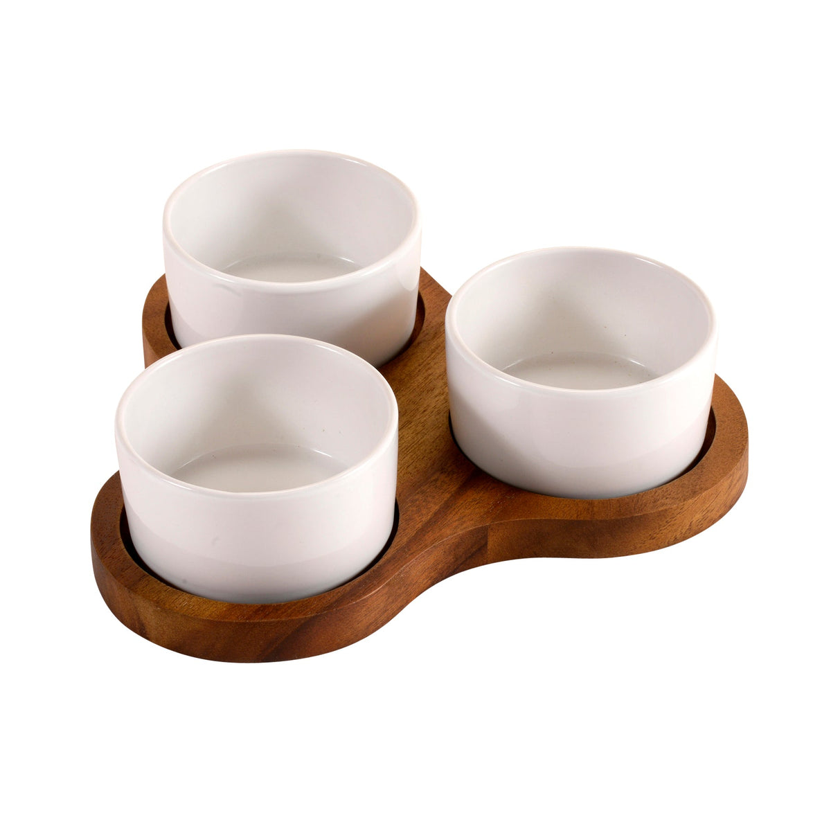 Kalmar Home Triangular Serving Set with 3 Ceramic Dishes