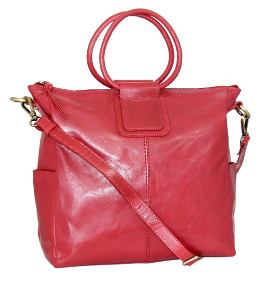 Jara's Ring Leather Tote in Brick