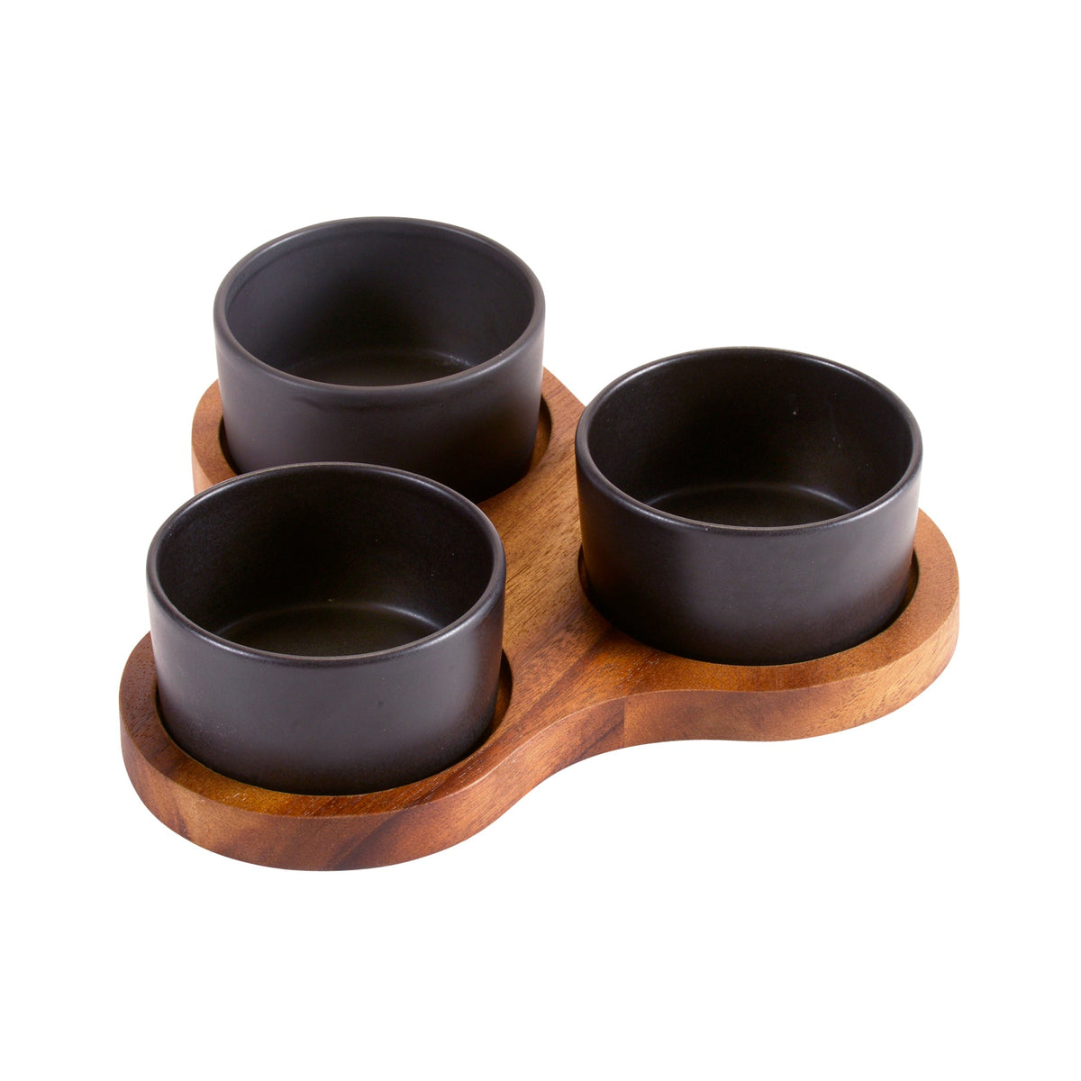 Kalmar Home Triangular Serving Set with 3 Ceramic Dishes