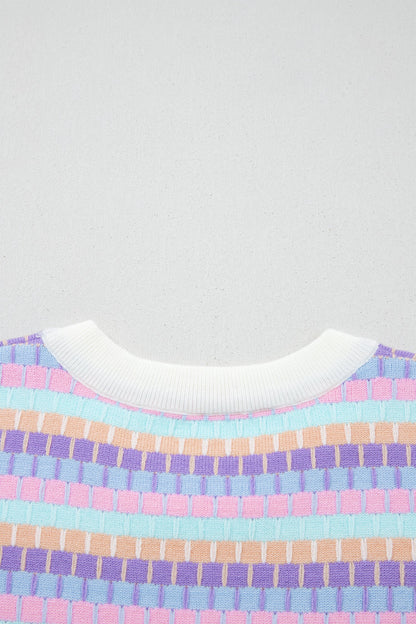Threaded Pear Ailany Knit Short Sleeve Sweater
