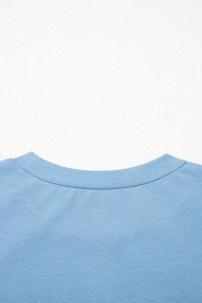 Threaded Pear Henley Short Puff Sleeve Top