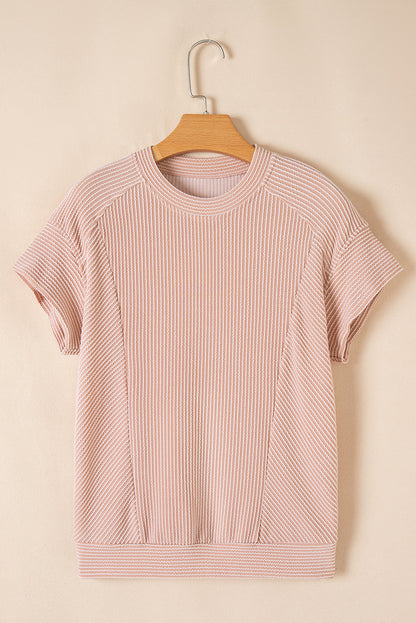 Threaded Pear Leilany Corded Knit Short Sleeve Set