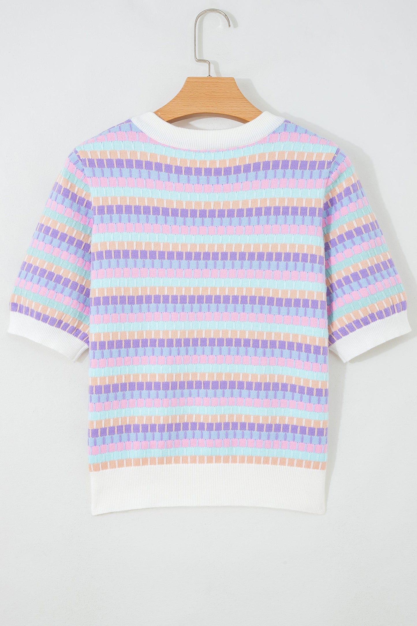 Threaded Pear Ailany Knit Short Sleeve Sweater