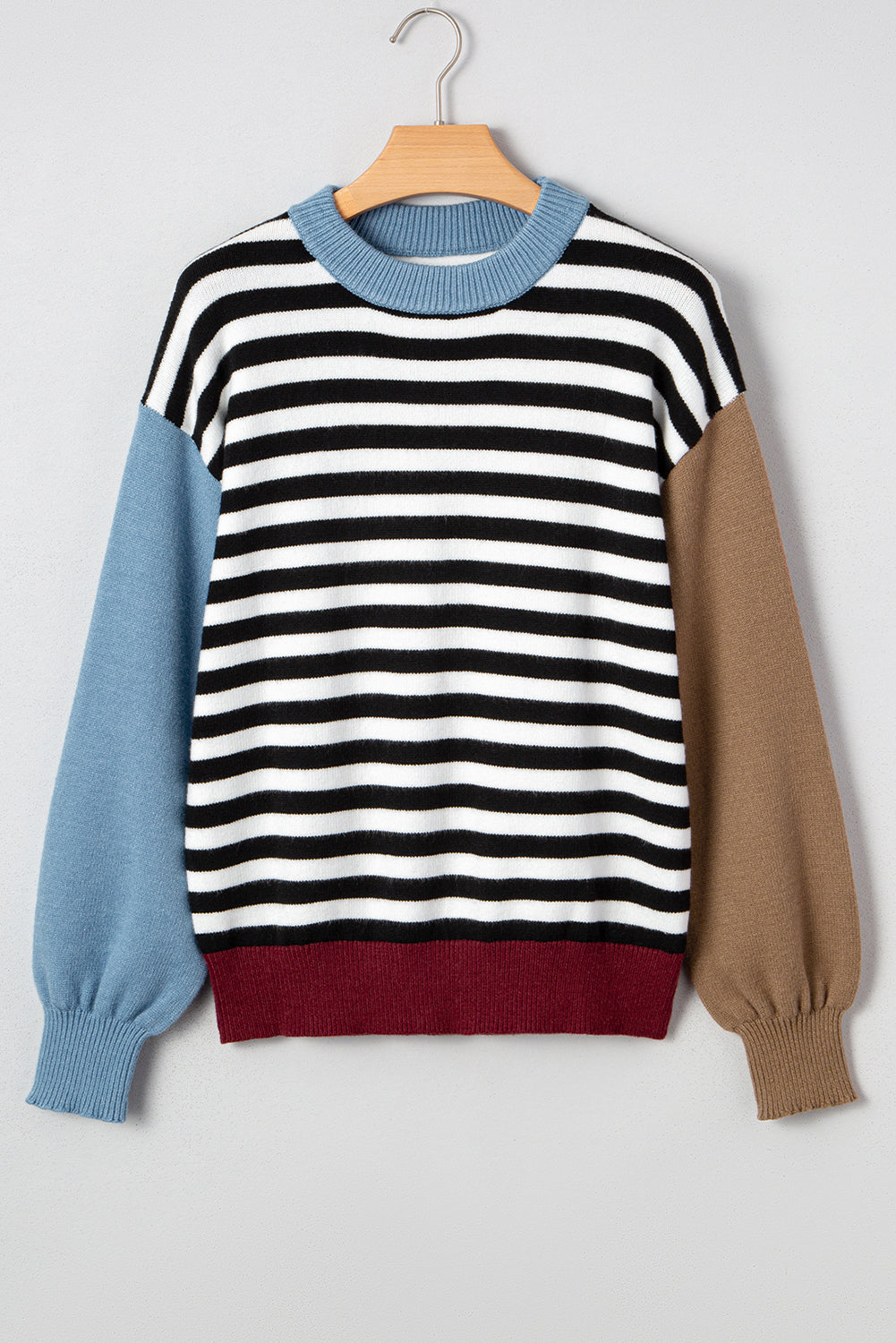 Threaded Pear Julieta Colorblock Sleeve Chic Sweater
