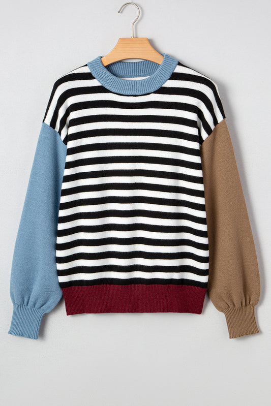 Threaded Pear Julieta Colorblock Sleeve Chic Sweater