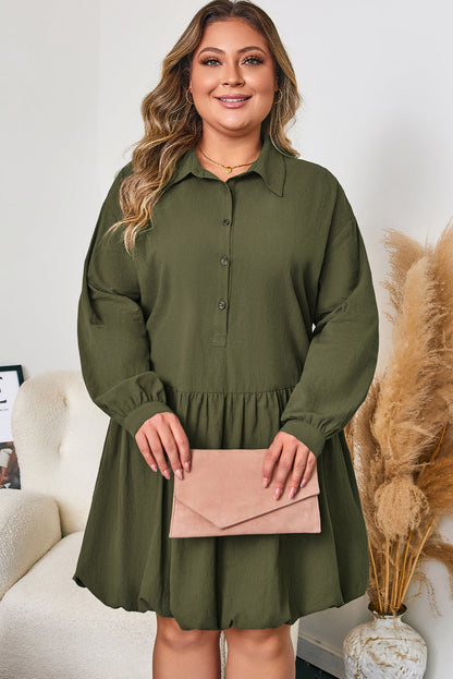 Threaded Pear Catherine Ruffle Hem Mini PLUS Dress