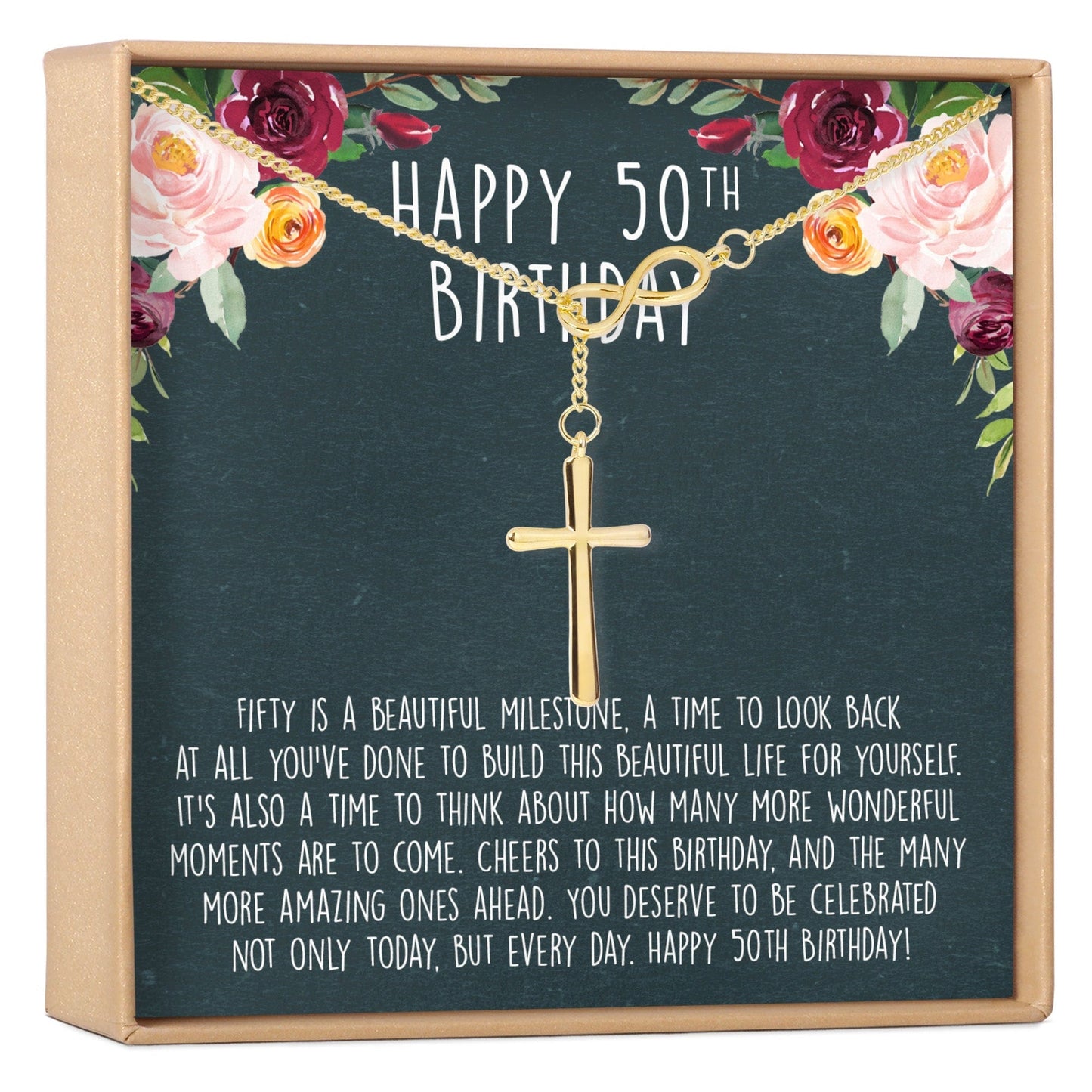 50th Birthday Necklace, Multiple Styles