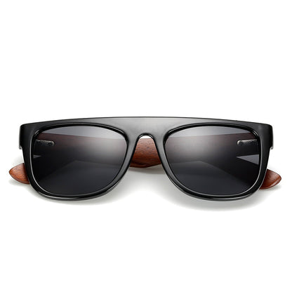 Bamboo Wooden Arms Sunglasses Men Women Black Sunglasses