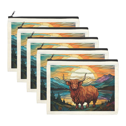 Baha Ranch Stained Glass Highland Cosmetic Bag Pack of 5 Made in America