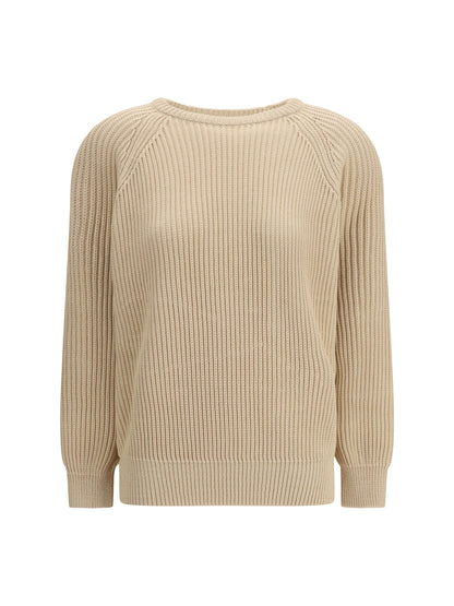 Pullover Ribbed Cotton Light Brown