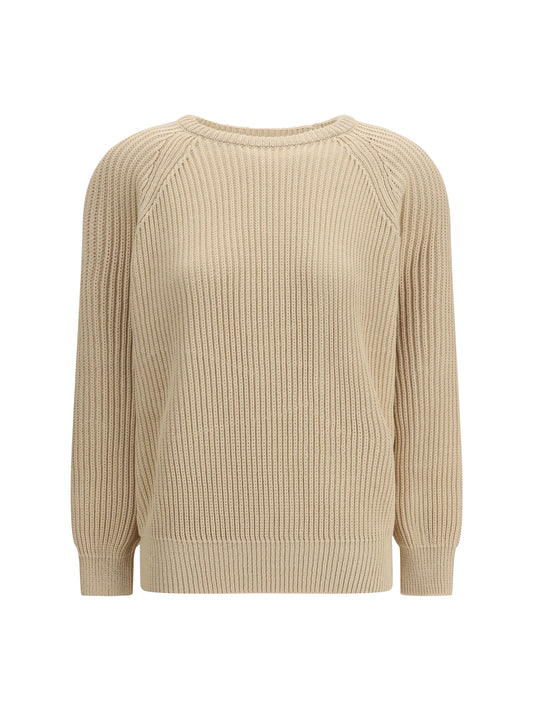 Pullover Ribbed Cotton Light Brown