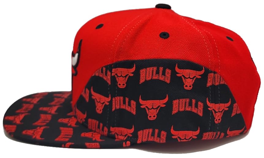 Men's Mitchell & Ness NBA Wave All Over Snap Bulls - Red-Black
