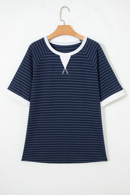 Threaded Pear Melany Trim Ribbed T PLUS Shirt