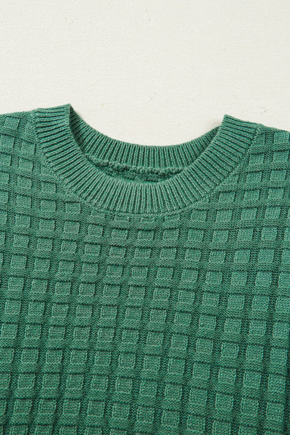 Threaded Pear Birdie Textured Short Sleeve Sweater