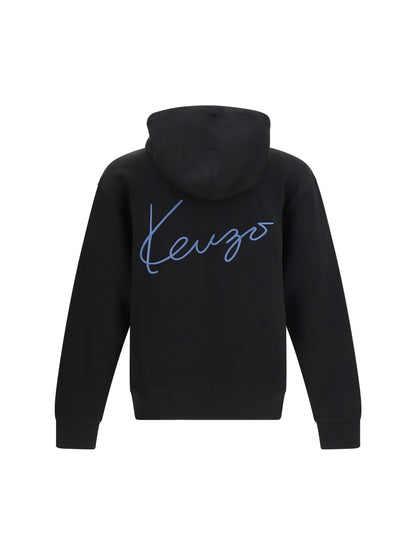 Hoodie Signature Cotton Zip Black