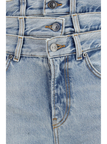 Jeans With Triple-Layer Waist — Light Blue