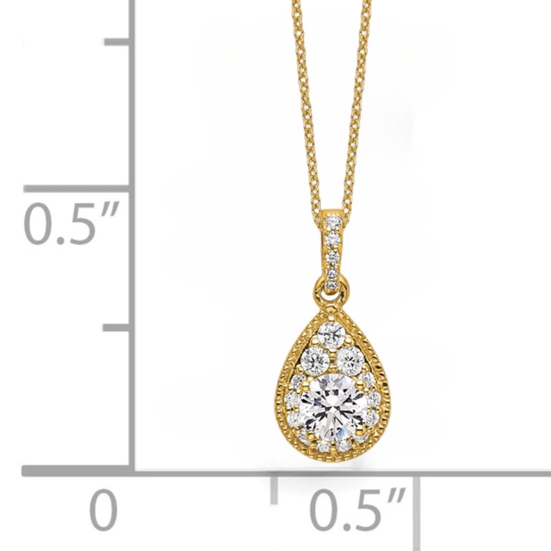 Lab Grown Diamond Teardrop Cluster Necklace