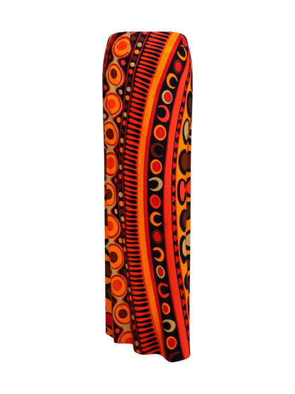 Skirt Solei Satin Orange/Black