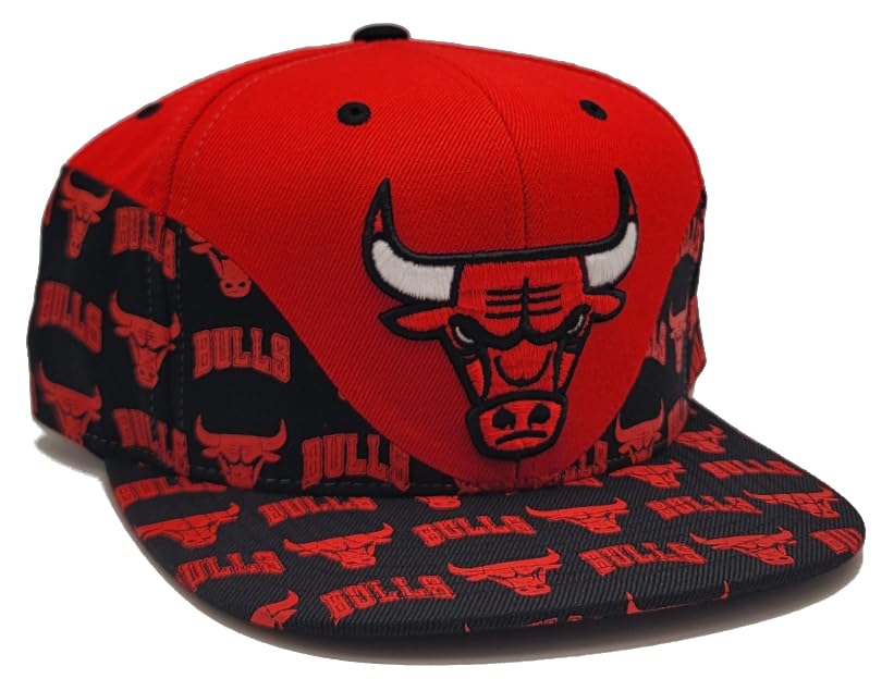 Men's Mitchell & Ness NBA Wave All Over Snap Bulls - Red-Black