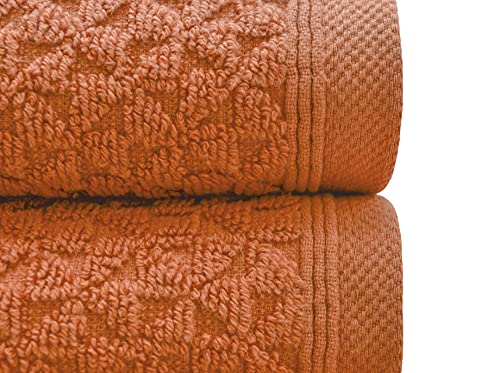 Towels Beyond Luxury 6 Piece Genuine Cotton Bath Towel Set - Jacquard Woven Soft Textured Towels Made with 100% Turkish Cotton - Classic Turkish Towels