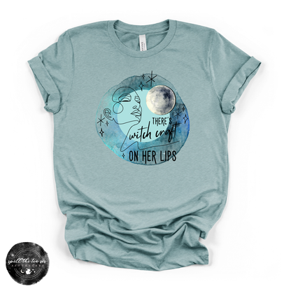 There’s Witchcraft on Her Lips Tee | Witchy Graphic T-Shirt