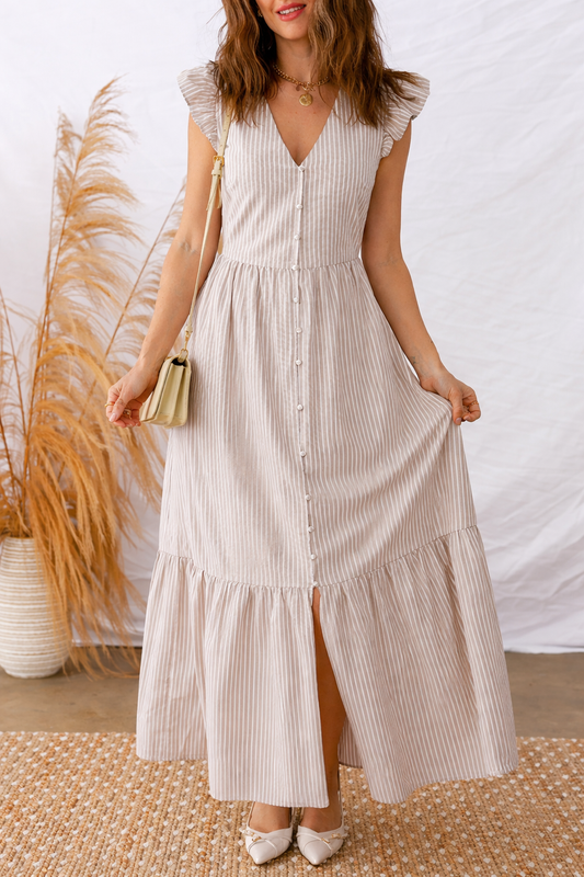 Threaded Pear Kira Front Slit Maxi Dress