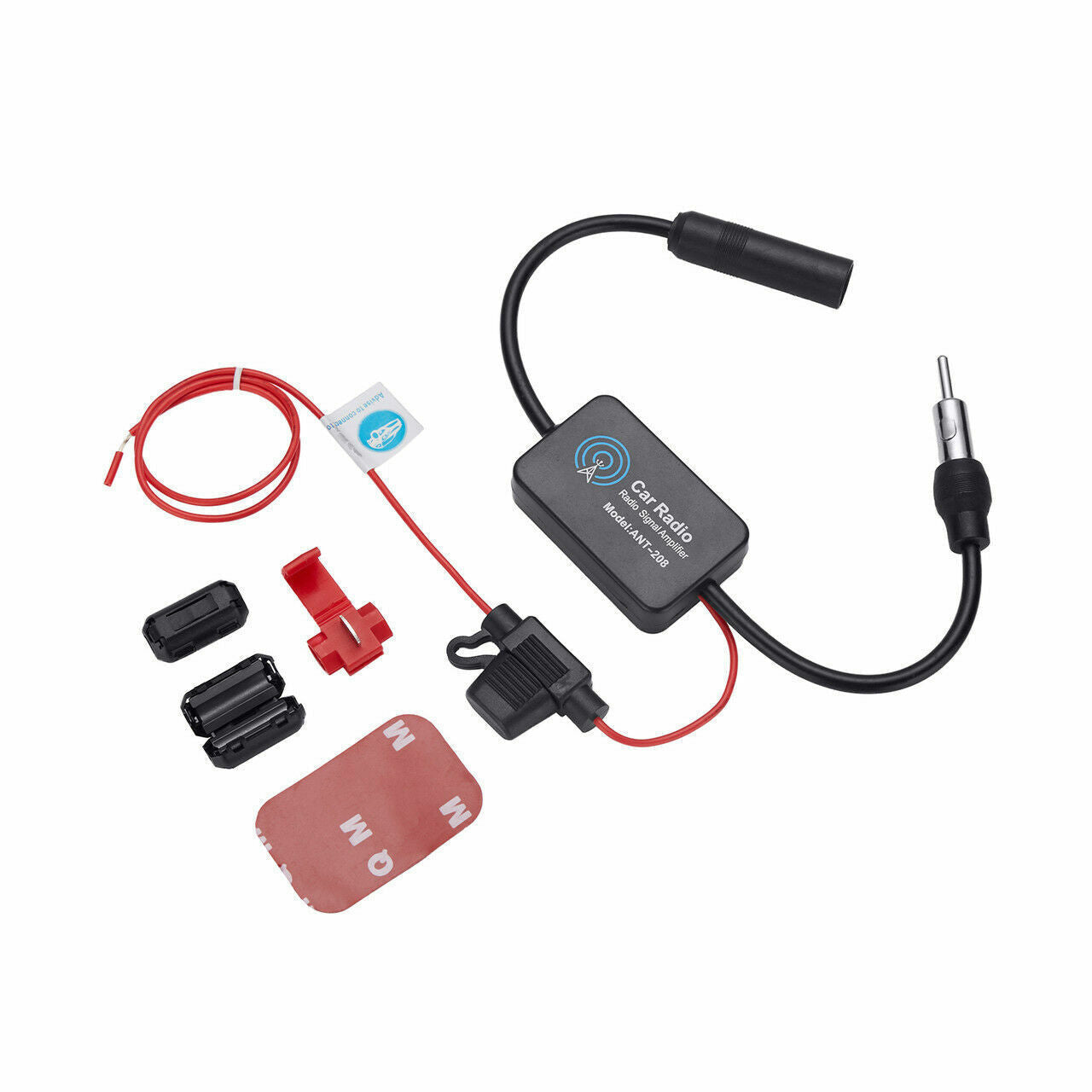 Prime Goods Car Auto Stereo FM & AM Radio Signal Antenna Aerial Signal Amp Amplifier Booster - Black