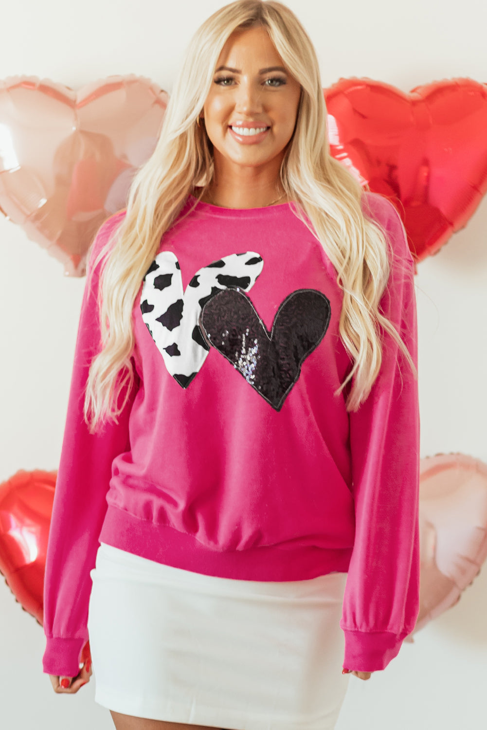 Threaded Pear Whitley Heart Patch Graphic Sweatshirt