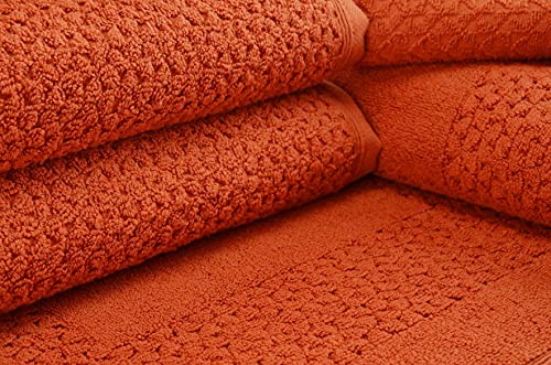 Towels Beyond Luxury 6 Piece Genuine Cotton Bath Towel Set - Jacquard Woven Soft Textured Towels Made with 100% Turkish Cotton - Classic Turkish Towels