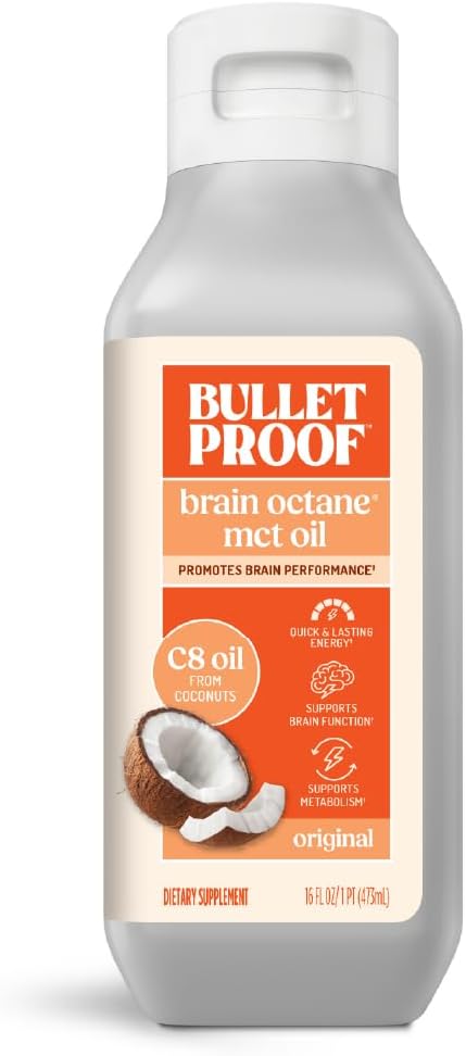 Bulletproof Coconut Brain Octane C8 MCT Oil, 16 Ounces