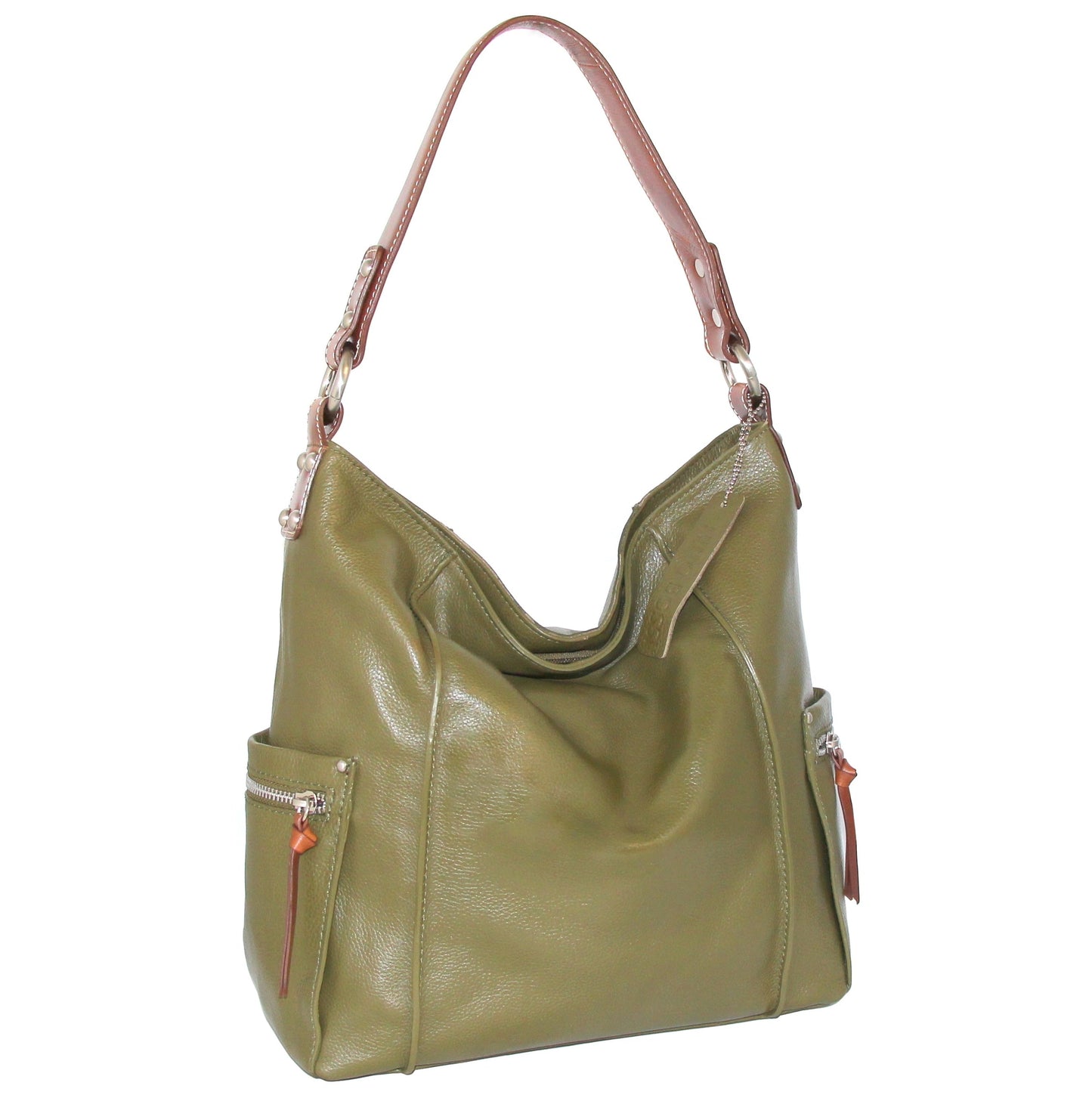 Alberta Leather Hobo in Loden