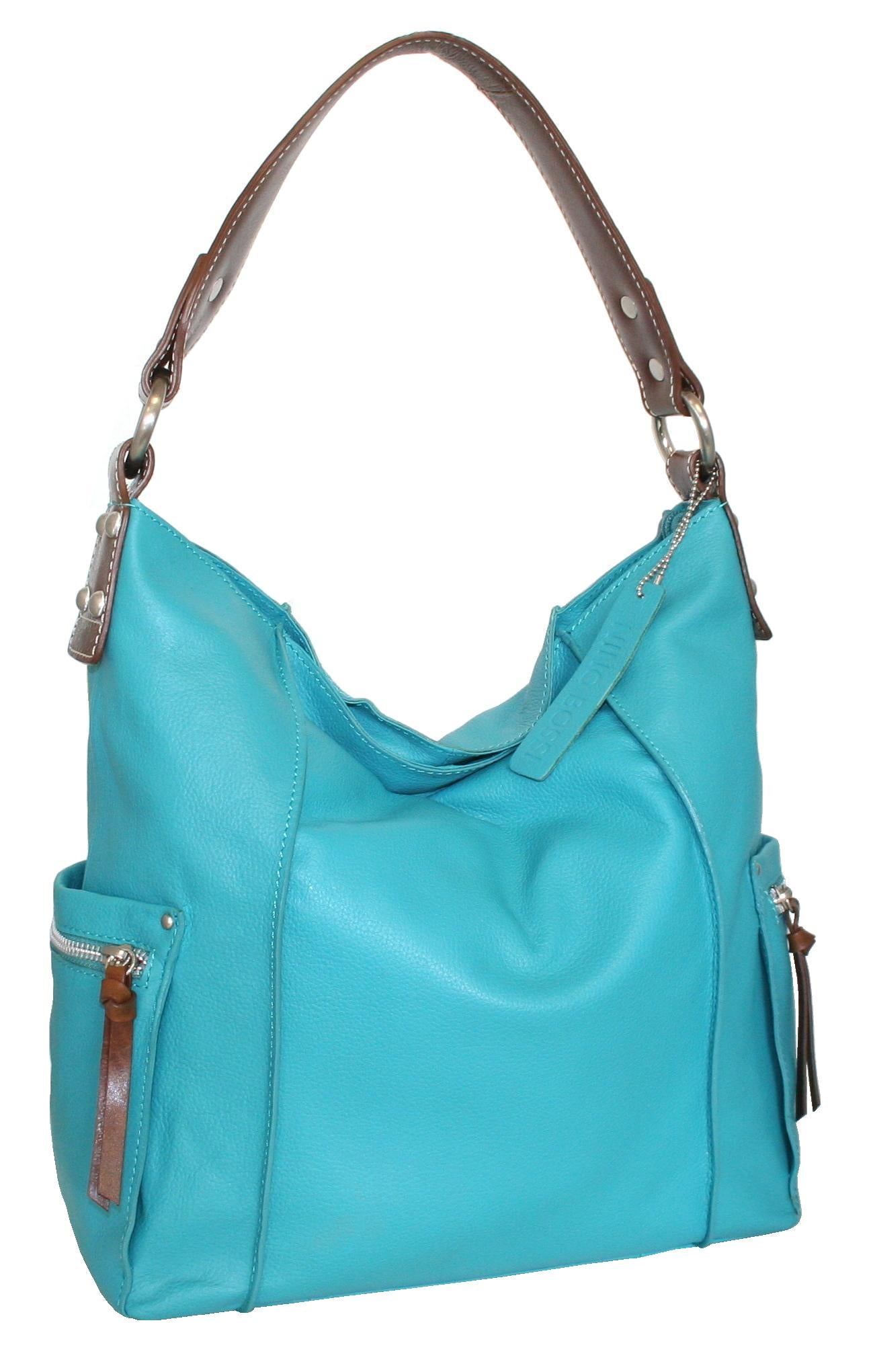 Alberta Leather Hobo in Turquoise