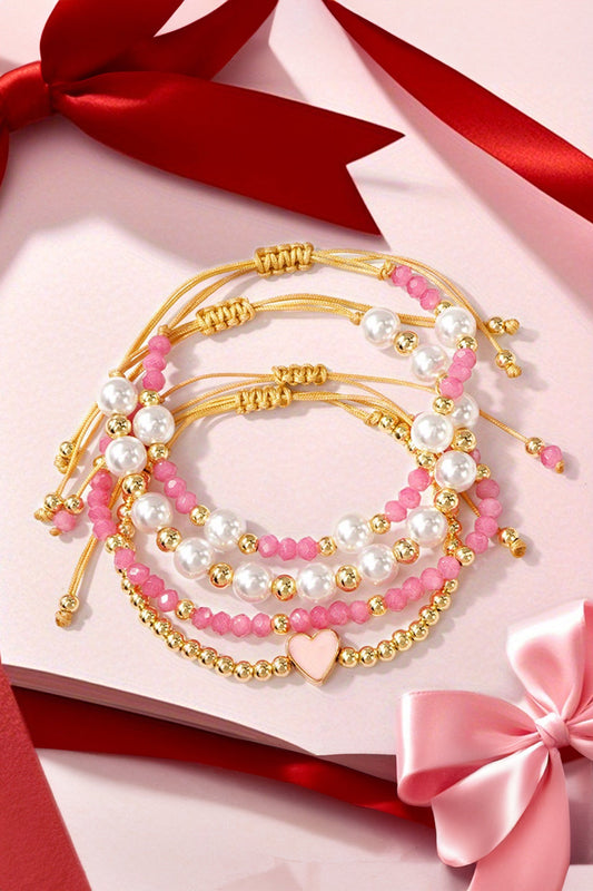 Threaded Pear Chelsea String 4pcs Bracelet Set