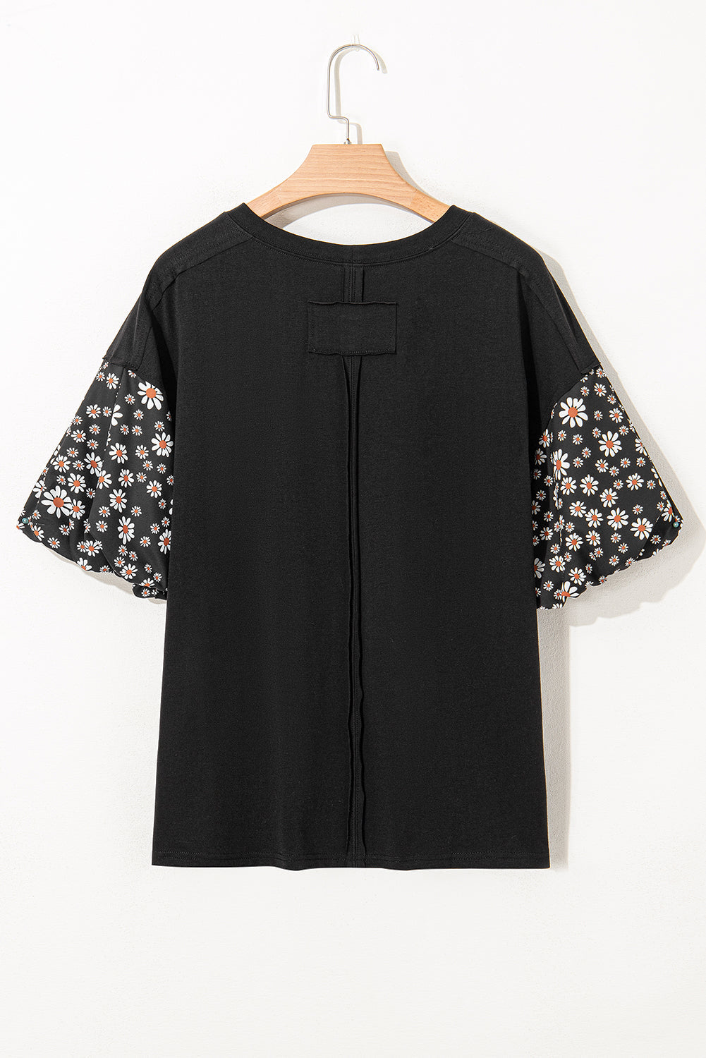 Aileen Floral Puff Sleeve Oversized Top - Threaded Pear