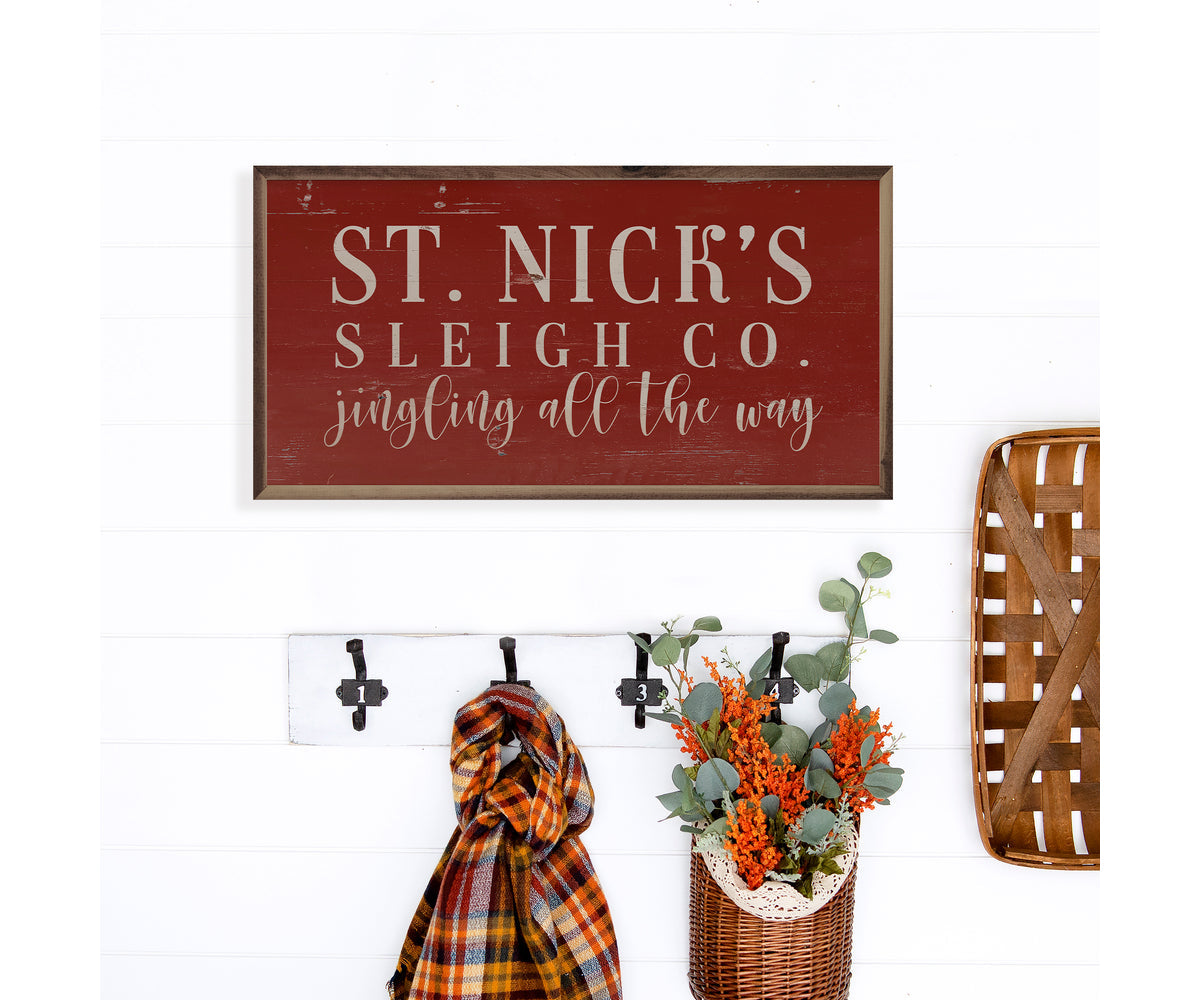 Kendrick Home St. Nick's Sleigh Co. Red