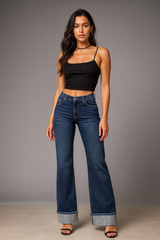 GJG Denim Gary Low Rise Cuffed Jean - Monterey Wash