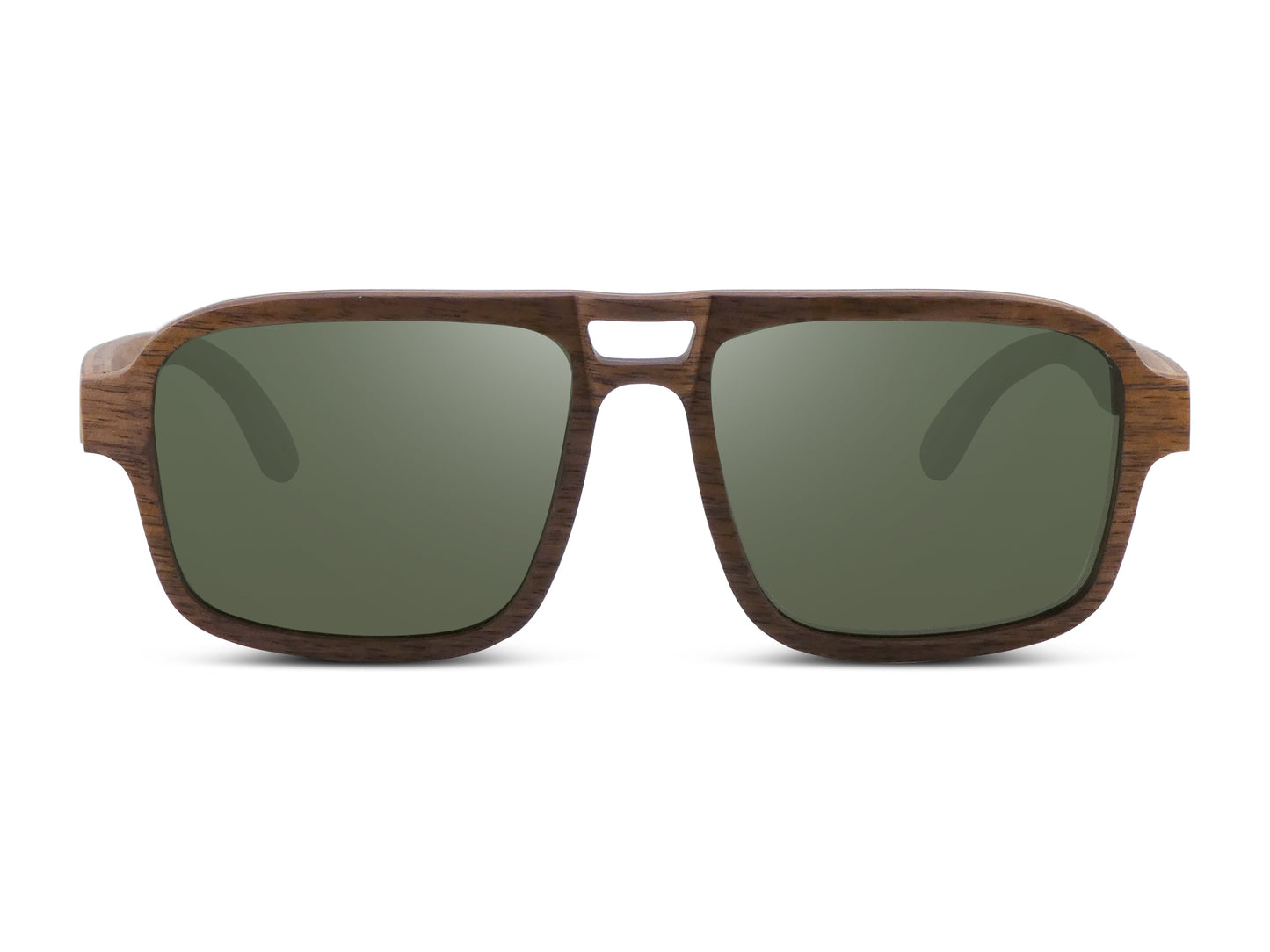 Flyer | Natural w/ Green | Wooden Sunglasses