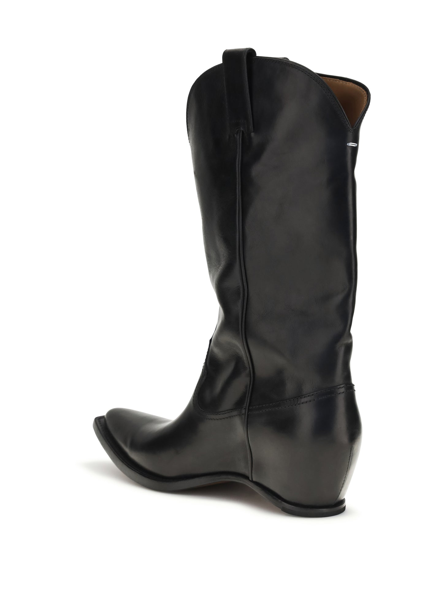 Boots Heel-Less Western Leather