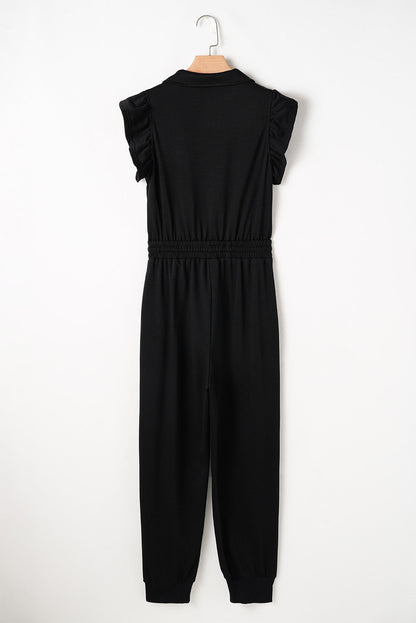 Threaded Pear Azariah Drawstring Elastic Waistband Jumpsuit