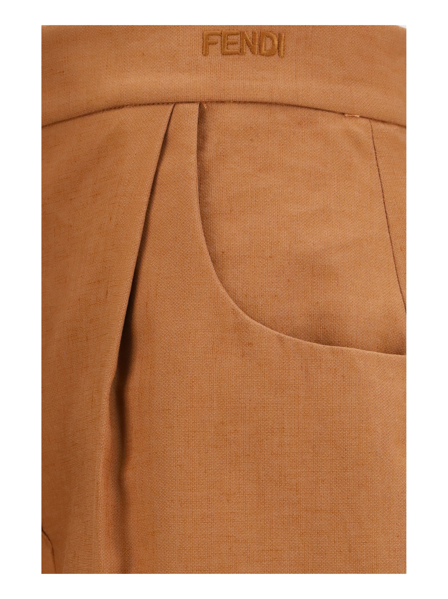 Balloon Trousers Cotton-Linen Brown