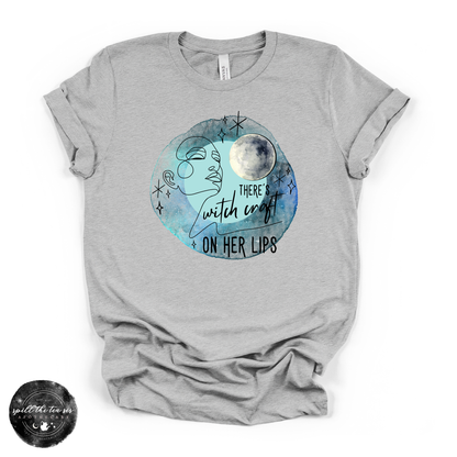 There’s Witchcraft on Her Lips Tee | Witchy Graphic T-Shirt