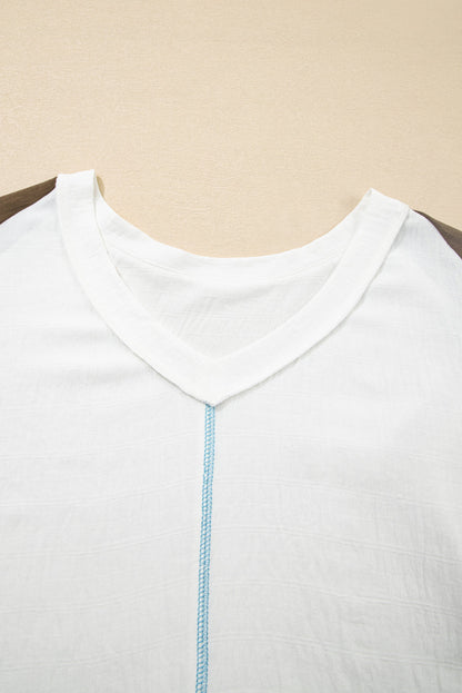 Threaded Pear Julietta Patchwork Balloon Sleeve PLUS Blouse