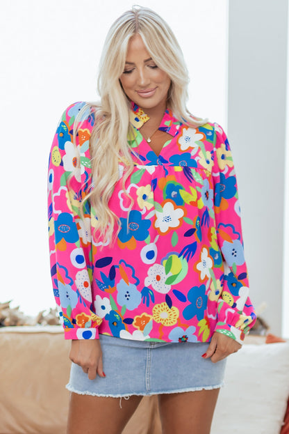 Threaded Pear Dalia Flower Bomb Blouse