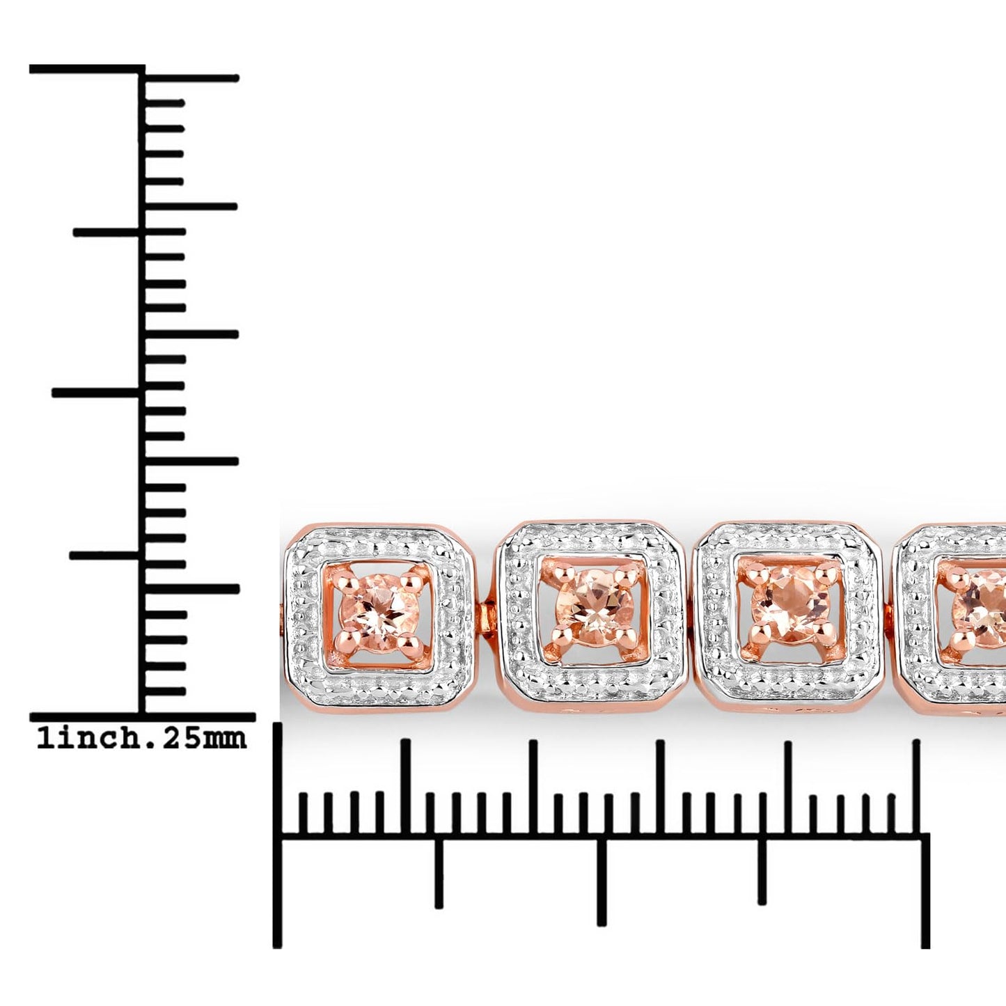 Round Pink Morganite 18k Rose Gold Over Silver Bolo Adjustable Bracelet