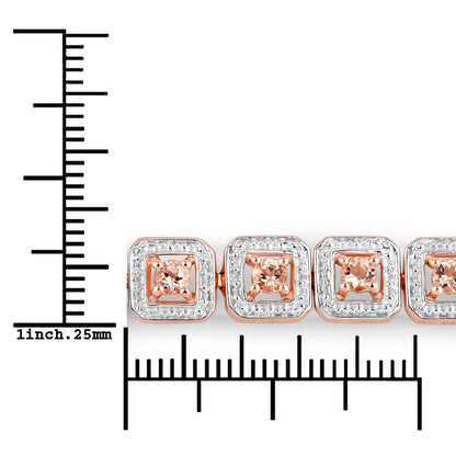Round Pink Morganite 18k Rose Gold Over Silver Bolo Adjustable Bracelet
