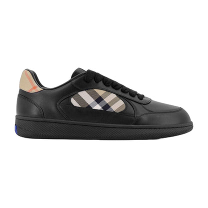 Leather Sneakers With Check Inserts