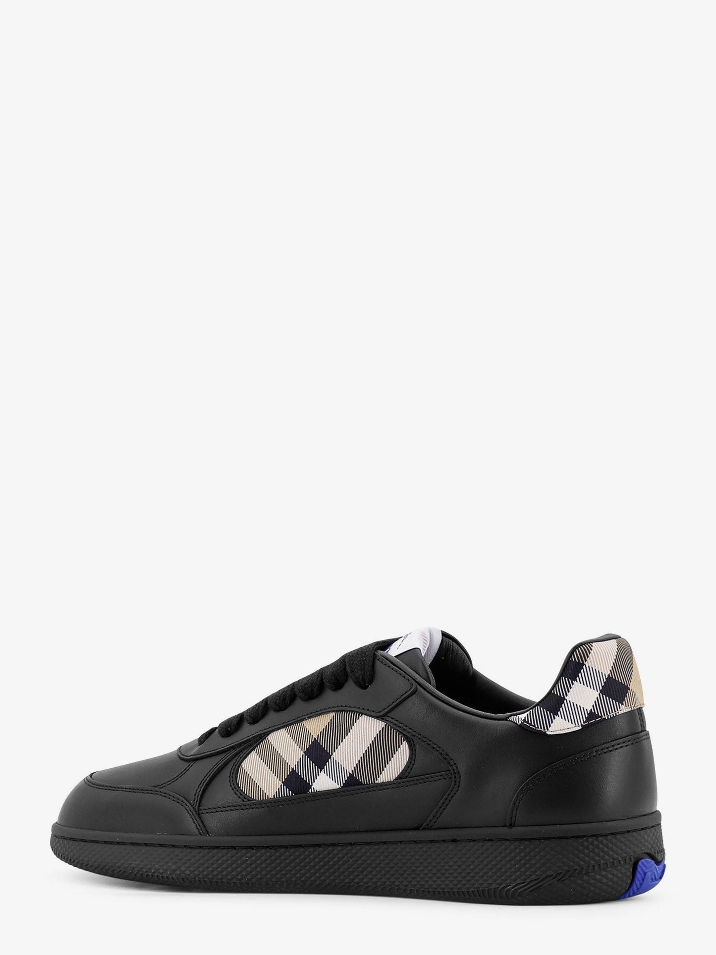 Leather Sneakers With Check Inserts