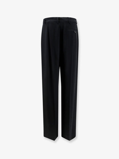 Trousers Pleated Satin Straight Leg