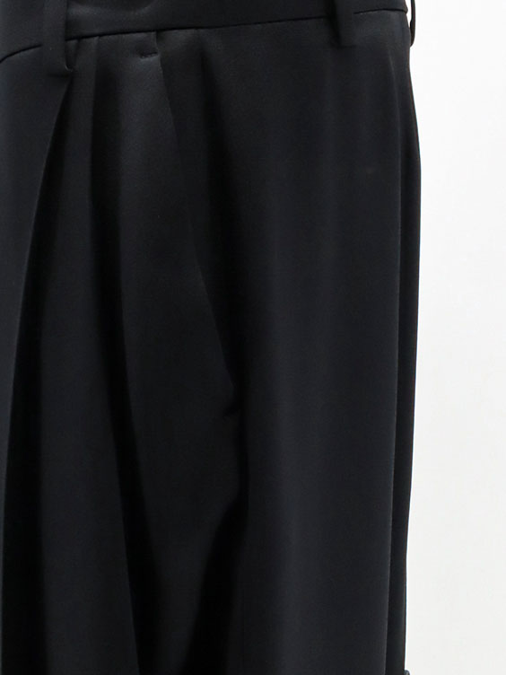 Trousers Pleated Satin Straight Leg