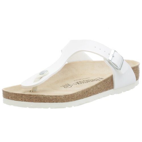 Birkenstock Unisex Gizeh Birko-Flor Nubuck White